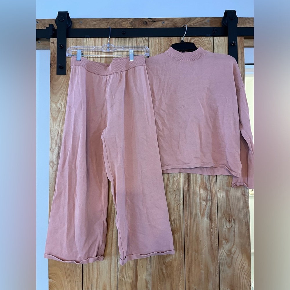 Roolee Pink Wide Leg Pants & Top Set